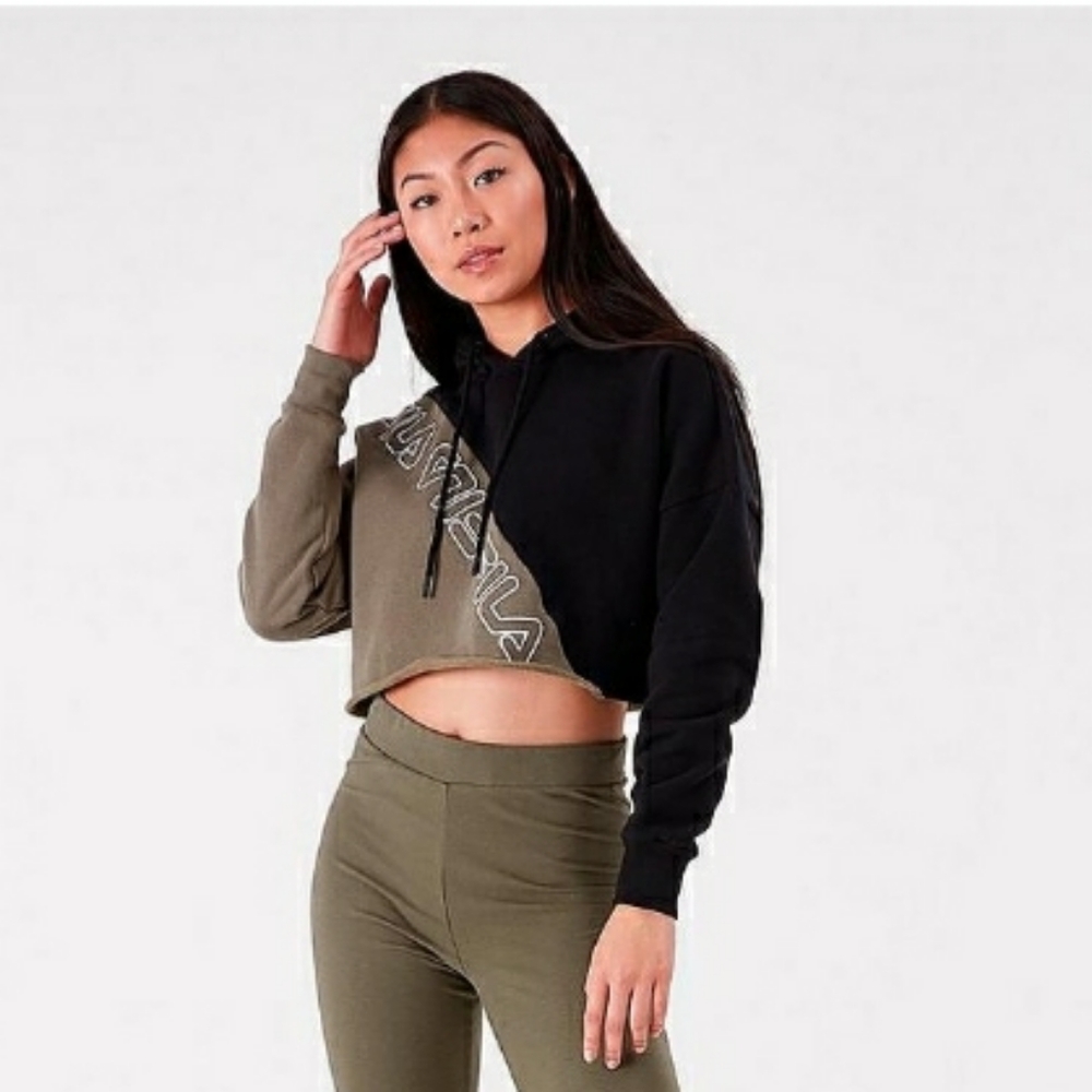 Women's Fila Crop Hoodie - Picture 2 of 7